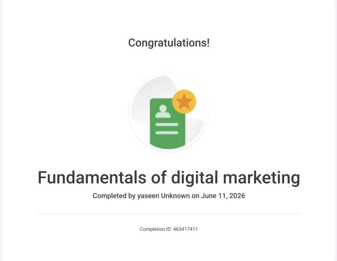 About Fundamentals of Digital Marketing certificate for freelance digital marketer in Calicut